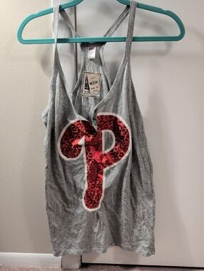 PINK Victoria's Secret Phillies MLB Gray Racerback Tank